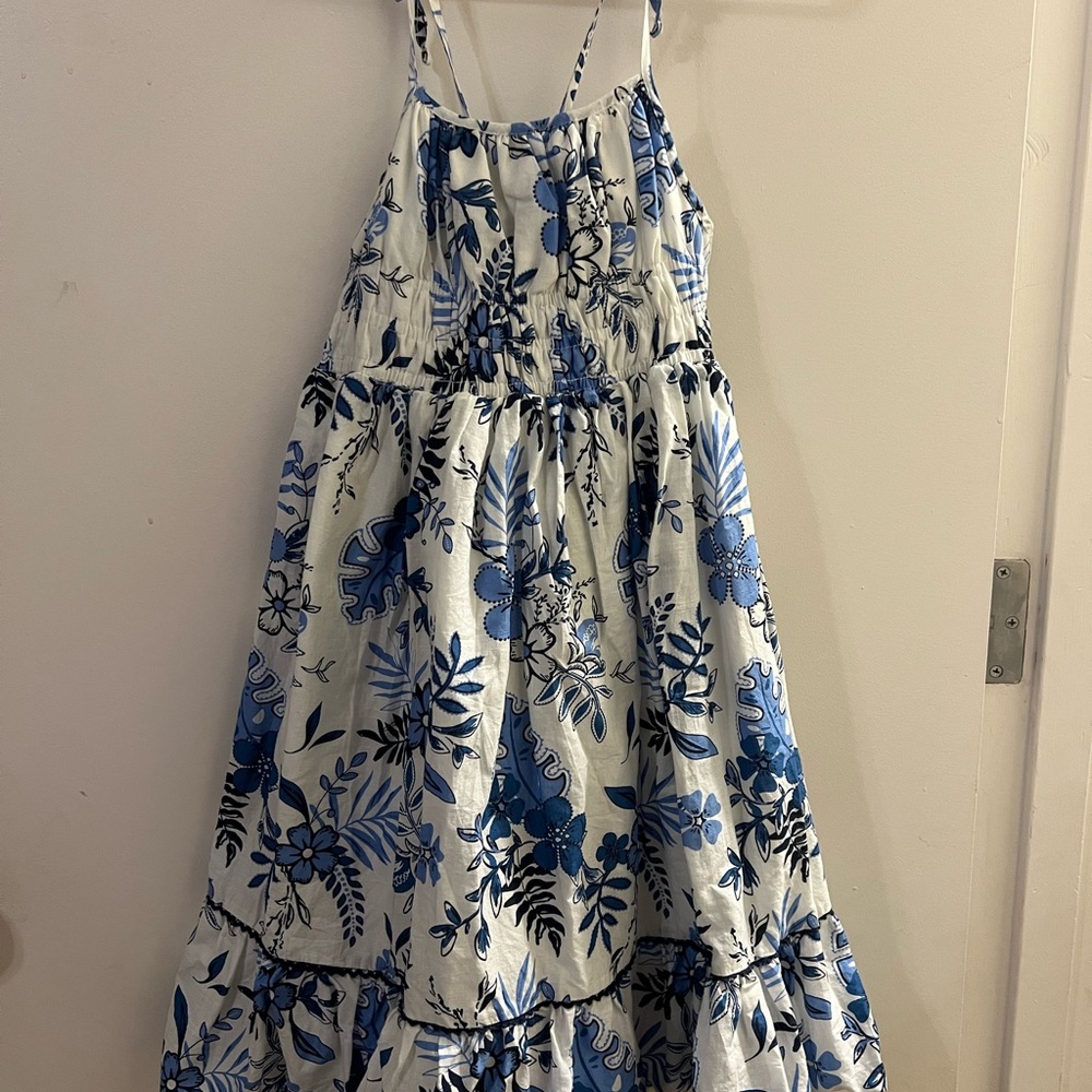 Floral Blue and White Kids Dress